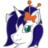 Icon of Light the Unicorn, a white anthro unicorn with dark blue-purple mane.